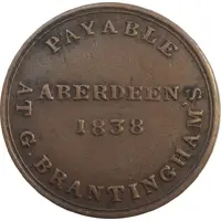 Farthing size wine token