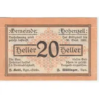 20 Heller Hohenzell