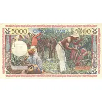 50 New Francs Overprint on P#36 - 5000 Francs