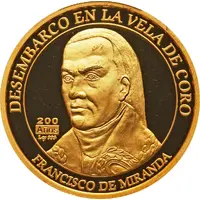 200 Bolívares Francisco de Miranda, Gold