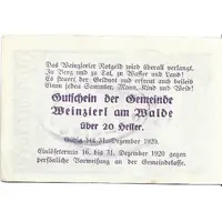20 Heller Weinzierl am Walde