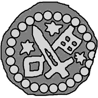 Denier Bracteate - Anonymous Sword right, key left and down, star left, right, and above