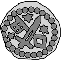 Denier Bracteate - Anonymous Sword right, key left and down, star left, right, and above