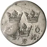 5 Öre - Carl XII Countermark