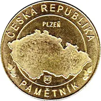 Medal - Česká Republika Pamětník Plzeň- katedrála sv. Bartoloměje
