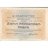 10 000 000 000 Mark G. Gagstätter