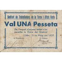 1 Peseta L`Albí, Sindicat de Treballadors de la Terra i Oficis Varis