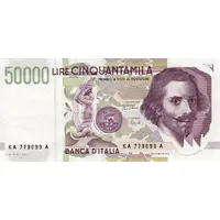 50 000 Lire Bernini - 2nd type