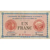 1 Franc - Chambre de Commerce d'Annecy [74]