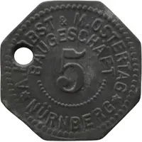 5 Pfennig - Nürnberg A. Herbst and M. Ostertag Baugeschäft