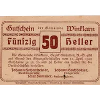 50 Heller Winklarn