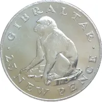25 New Pence - Elizabeth II Barbary Ape