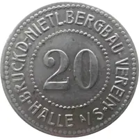 20 Pfennig - Halle Bruckd.-Nietl. Bergbau Verein