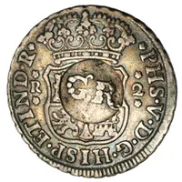 1 Shilling 8 Pence - George II PHS V D G HISP ET IND REX, Mexico City mint, countermarked