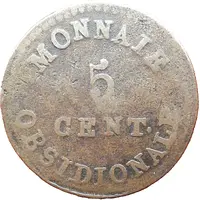 5 Centimes - Louis XVIII Antwerp, Siege Coinage