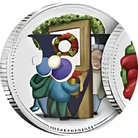 10 Pence - Charles III Christmas Alphabet - Visiting family