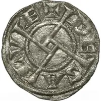 Denier with circled cross - Bernard II