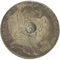 1200 Réis - Luis I Crown 'G.P' countermarked over 1 Thaler - Maria Theresa, Austria