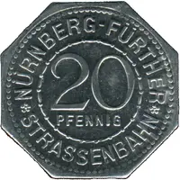 20 Pfennig - Rathaus in Fürth Nürnberg-Fürth