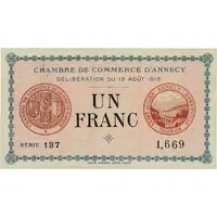 1 Franc - Chambre de Commerce d'Annecy 74