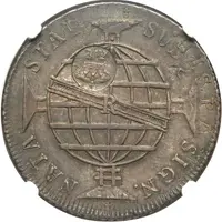 1200 Réis - Luis I Countermark 'CrownedG.P.' over '960 Réis - João Regent, Brazil'