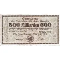 500 000 000 000 Mark Reichsbahndirektion