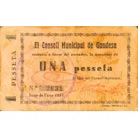 1 Peseta Gandesa