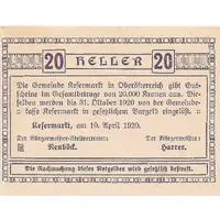 20 Heller Kefermarkt