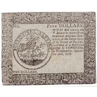 5 Dollars 'Continental Currency' - United States
