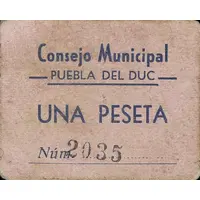 1 Peseta Puebla del Duc