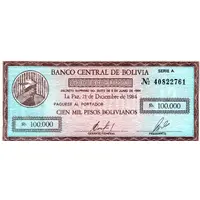 10 Centavos de Boliviano overprinted on P# 188