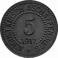 5 Pfennig - Aschaffenburg August Kirsch