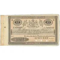 5 Dollars Colonial Bank - King Edward VII