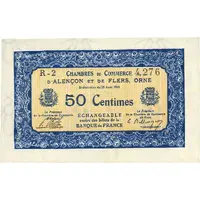 50 Centimes - Chambres de commerce d'Alençon et de Flers [61] <Bleu, filigrane>