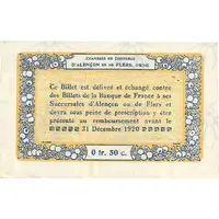 50 Centimes - Chambres de commerce d'Alençon et de Flers [61] <Bleu, filigrane>