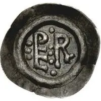 1/2 Siliqua - Perctarit Posthumous, thin monogram with eight dots
