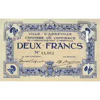 2 Francs - Ville et Chambre de Commerce d'Abbeville [80]