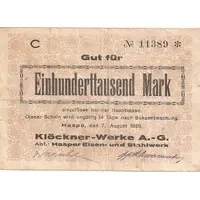 100 000 Mark Klöckner-Werke