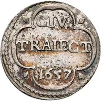 1 Duit Arms with dots, silver, piedfort at 1.5-2 times weight