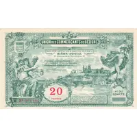 20 Francs - Union de commerçants de Beziers