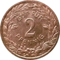 2 Pfennig - Pforzheim B.H. Mayers Hof-Kunst-Präge Anstalt