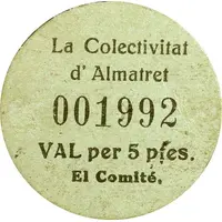 5 Pesetas - Colectivitat d'Almatret