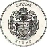 1000 Dollars 40th Anniversary Central Bank, Silver Proof issue