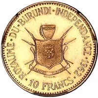 10 Francs - Mwambutsa IV Independence