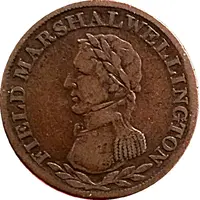 1/2 Penny - Field Marshal Wellington - Large legend letters