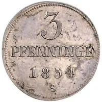3 Pfenninge - Frederick Francis II Silver pattern strike