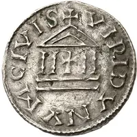 Denier - Lothair I Verdun mint, temple