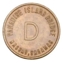 Token - Paradise Island Bridge - D, First Issue Nassau