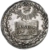 1/2 Ducat Silver pattern strike, Augsburg confession