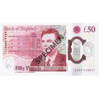 50 Pounds - Elizabeth II Alan Turing, polymer
